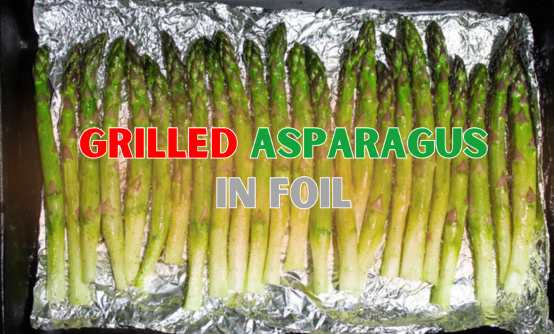 grilled asparagus in foil