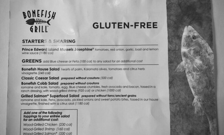 Bonefish Grill Gluten Free Menu